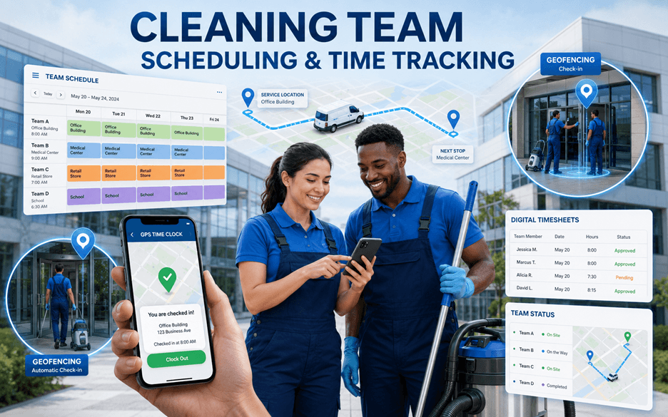 Cleaning Business Scheduling: Routes, Teams, and Time Tracking